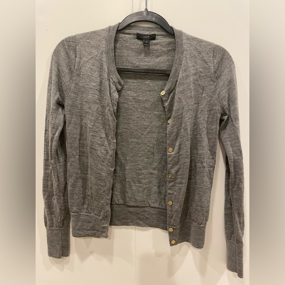 Jcrew wool cardigan XS grey